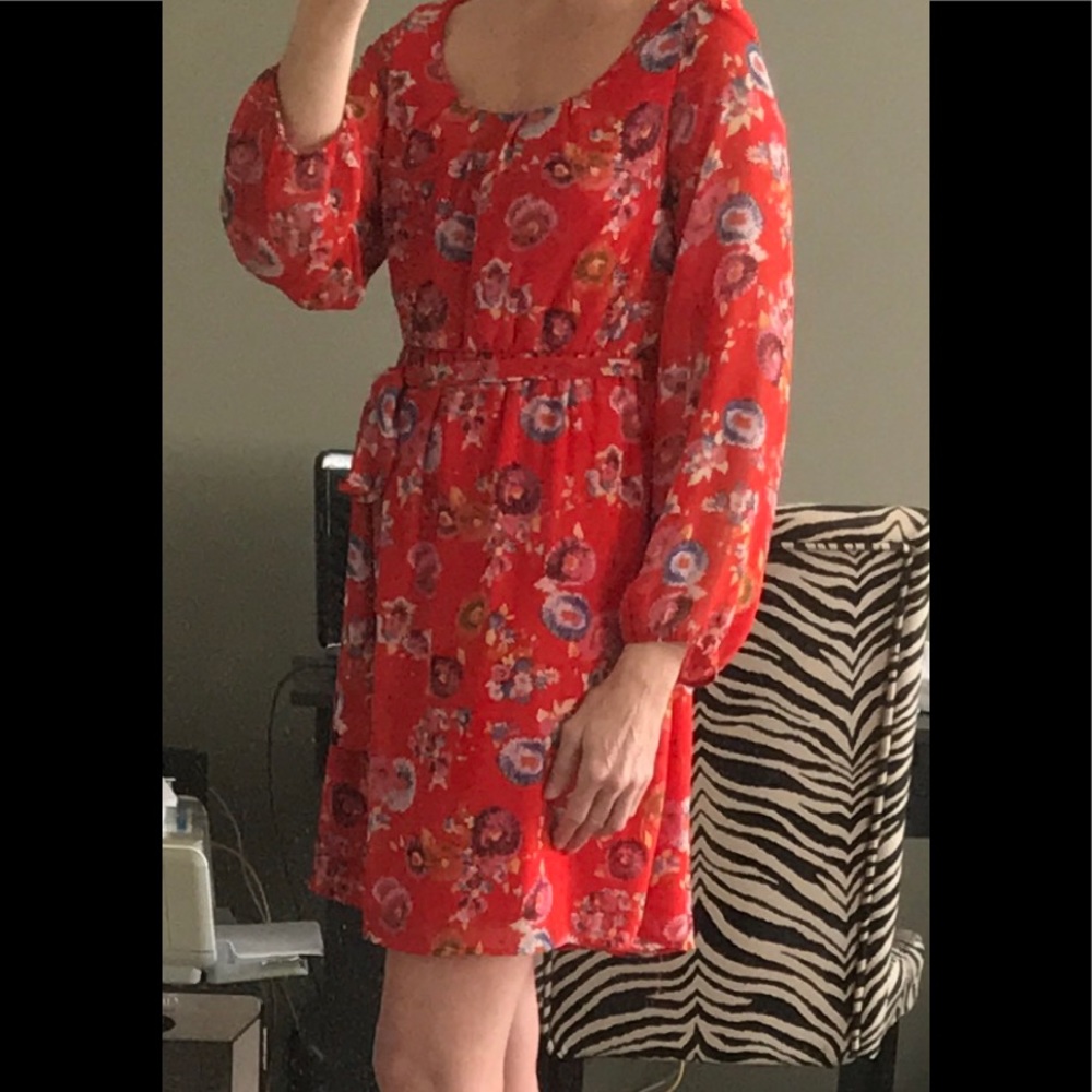 Needle & Thread floral chiffon dress.Sz. M